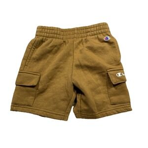 Champion Kids Youth Brown Beige Chunky Knit Sweat Shorts Athleisure Basketball 4
